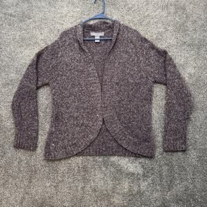 Modern Soul Sweater Medium Purple Boucle Knit Open Cardigan Layering Lagenlook